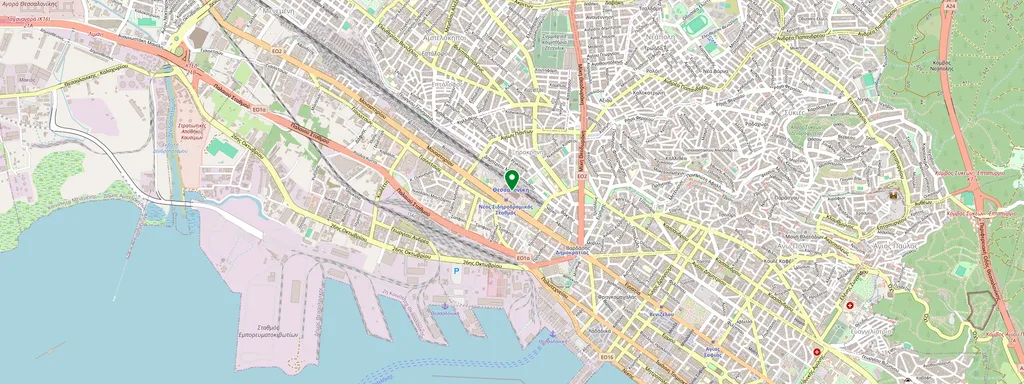 Mapa que muestra la ubicación de Thessaloniki