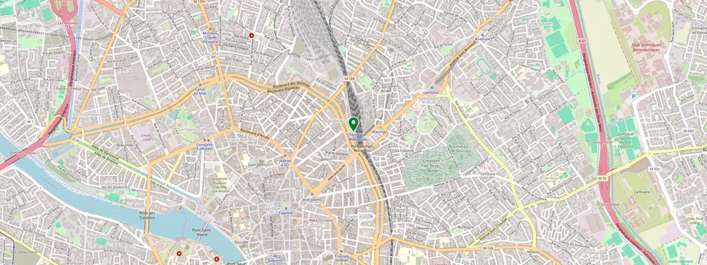 Carte montrant l’emplacement de Toulouse Matabiau