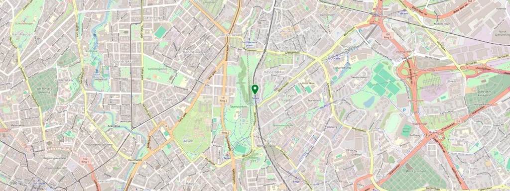 Carte montrant l’emplacement de Tøyen stasjon
