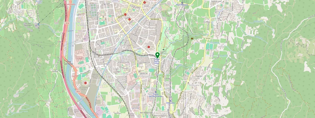 Map showing the location of Trento Santa Chiara