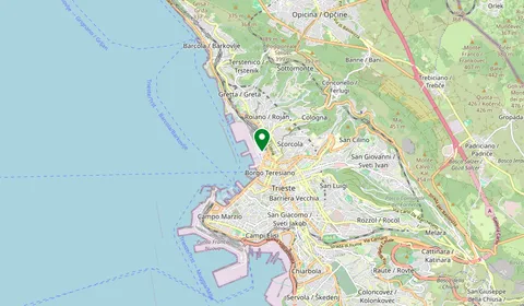 Map showing the location of Trieste Centrale