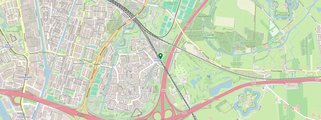 Kaart met de locatie van Utrecht Lunetten