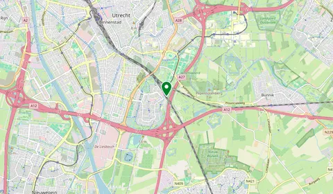 Map showing the location of Utrecht Lunetten