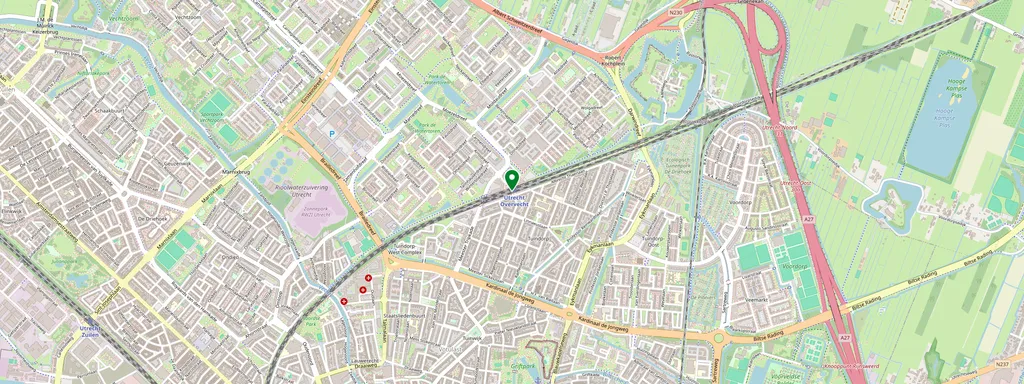 Kaart met de locatie van Utrecht Overvecht