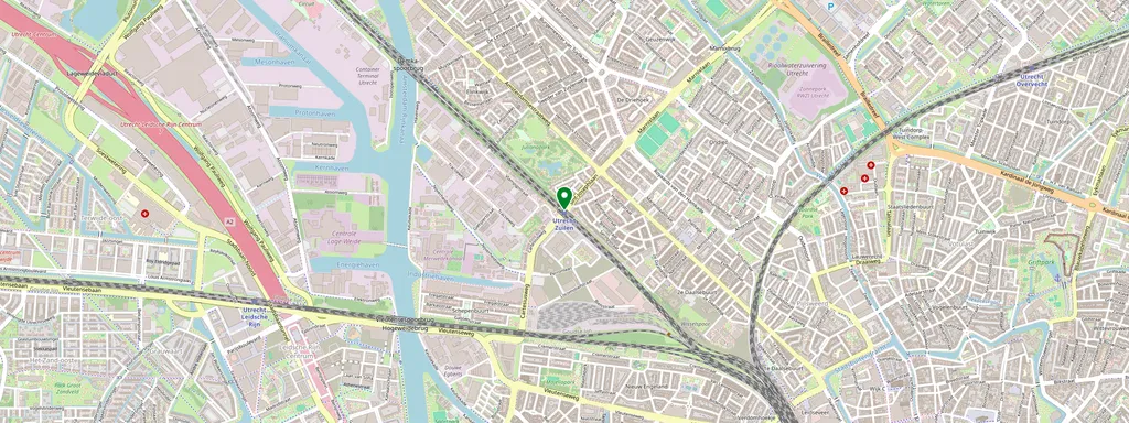 Kaart met de locatie van Utrecht Zuilen