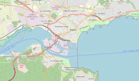 Kaart met de locatie van Varna