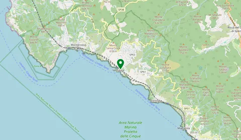 Kaart met de locatie van Vernazza