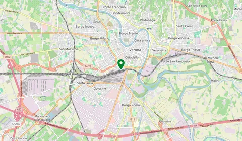 Karta som visar var Verona Porta Nuova ligger