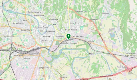 Karta som visar var Verona Porta Vescovo ligger