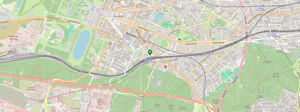Kaart met de locatie van Versailles-Chantiers