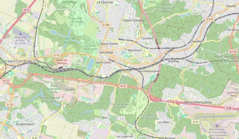 Map showing the location of Versailles-Chantiers