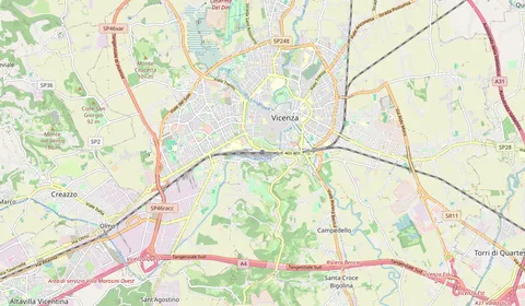 Carte montrant l’emplacement de Vicenza