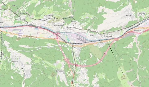 Karte mit der Lage von Visp