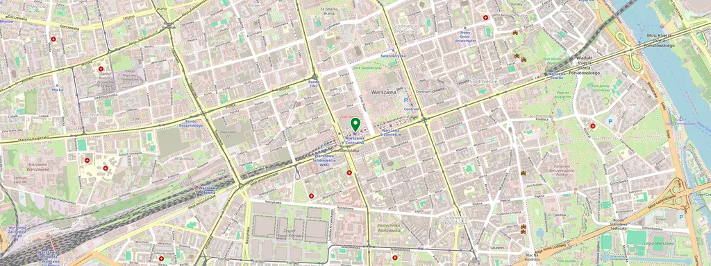 Kaart met de locatie van Warszawa-Centralna