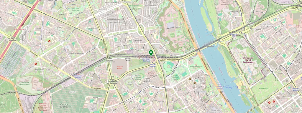 Kaart met de locatie van Warszawa Gdańska