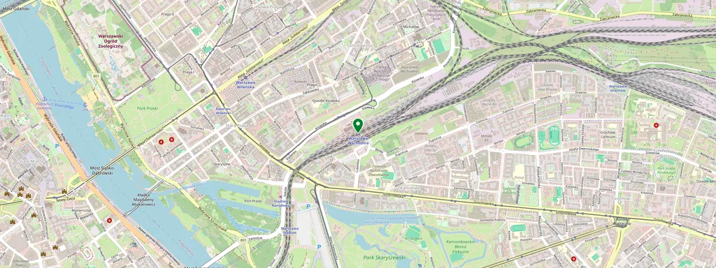 Kaart met de locatie van Warszawa-Wschodnia