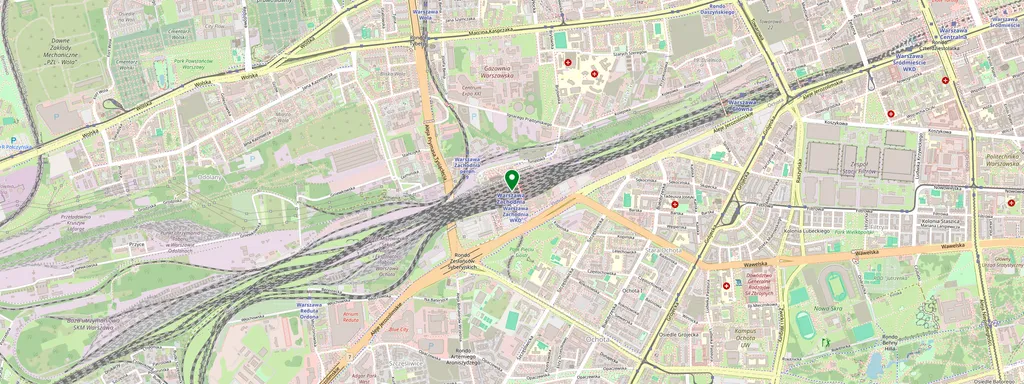 Kaart met de locatie van Warszawa Zachodnia