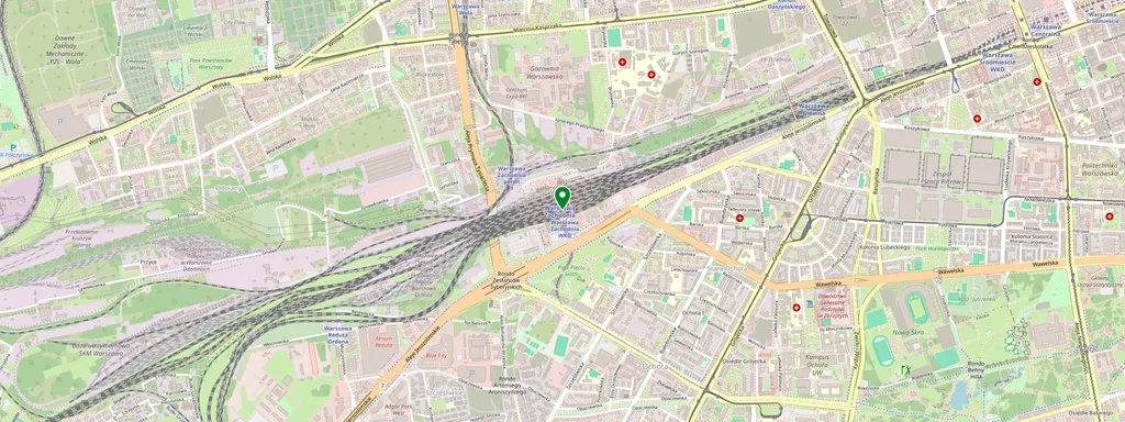 Kaart met de locatie van Warszawa Zachodnia WKD