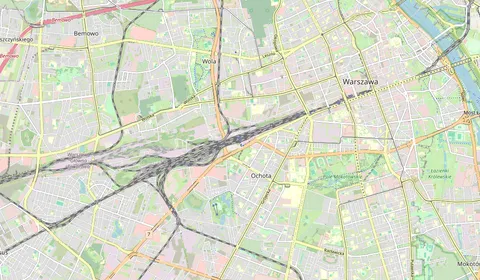 Mapa que muestra la ubicación de Warszawa Zachodnia WKD