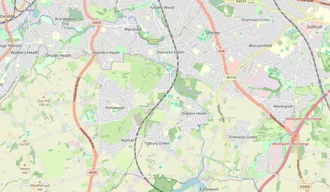 Map showing the location of Whitlocks End
