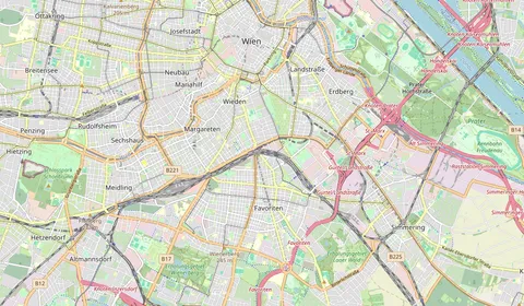 Map showing the location of Wien Hbf