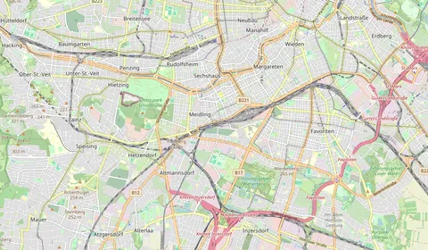 Map showing the location of Wien Meidling