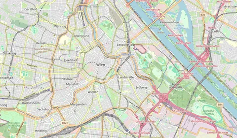 Map showing the location of Wien Mitte