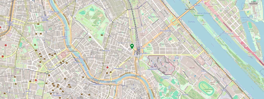 Carte montrant l’emplacement de Wien Praterstern