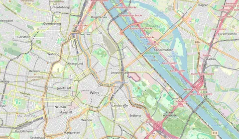 Map showing the location of Wien Praterstern