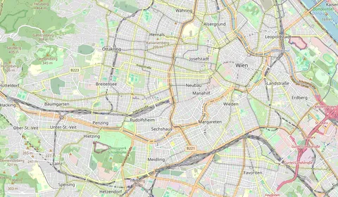Map showing the location of Wien Westbahnhof