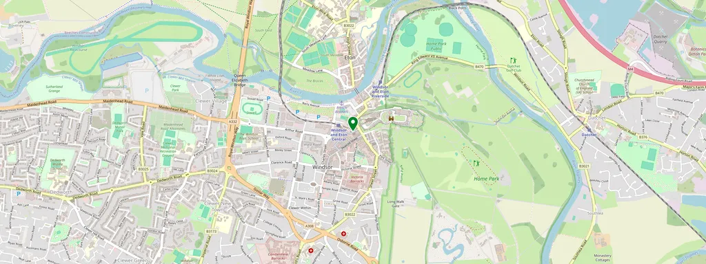 Karta som visar var Windsor & Eton Central ligger