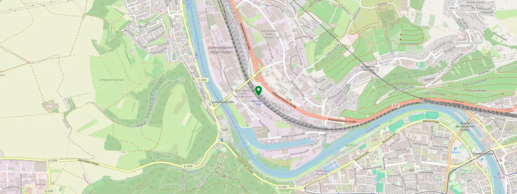Mappa che mostra la posizione di Würzburg-Zell
