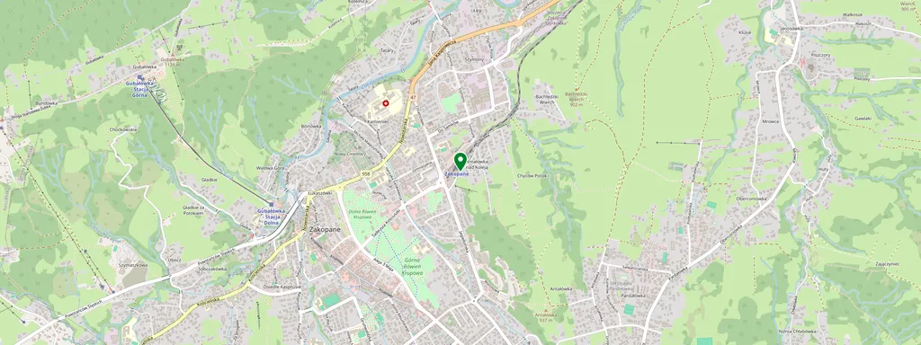 Map showing the location of Zakopane