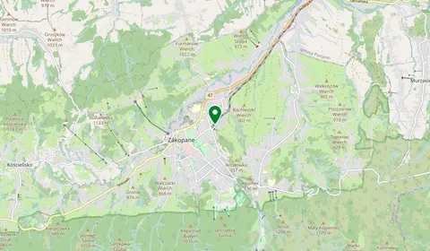 Kaart met de locatie van Zakopane
