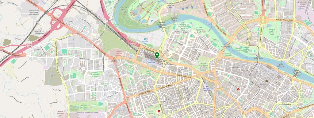 Kaart met de locatie van Zaragoza Delicias