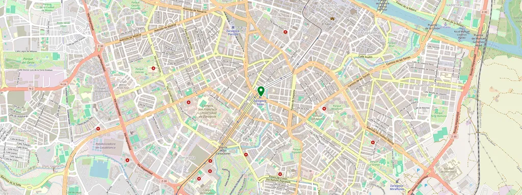 Kaart met de locatie van Zaragoza Goya