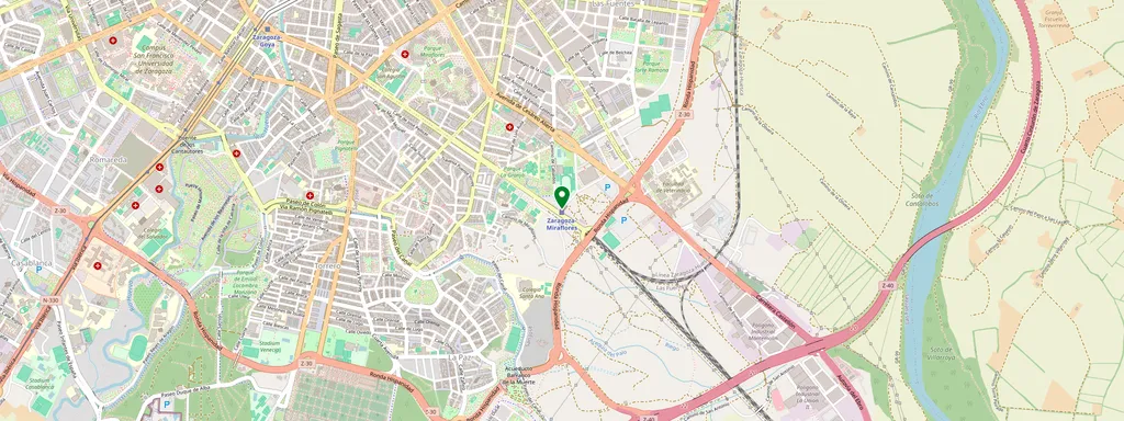 Kaart met de locatie van Zaragoza Miraflores