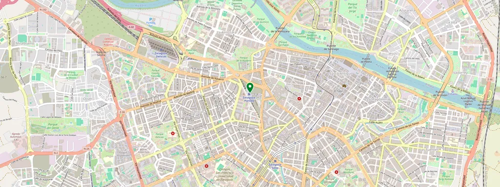 Kaart met de locatie van Zaragoza Portillo