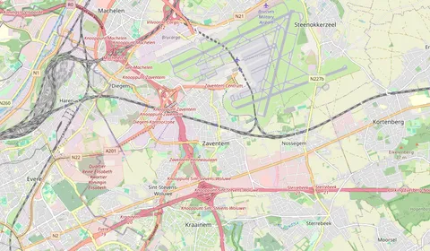 Map showing the location of Zaventem