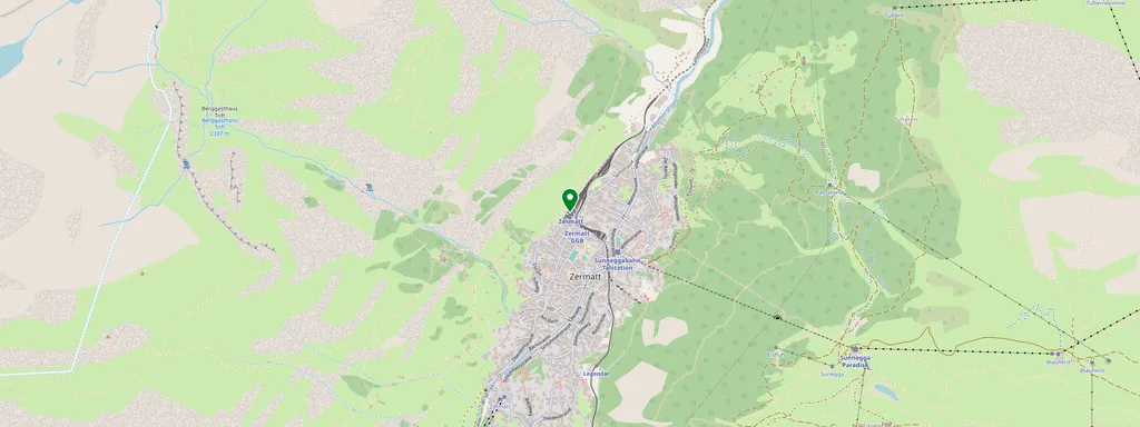Kaart met de locatie van Zermatt