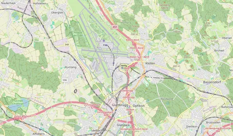 Mappa che mostra la posizione di Zürich Flughafen