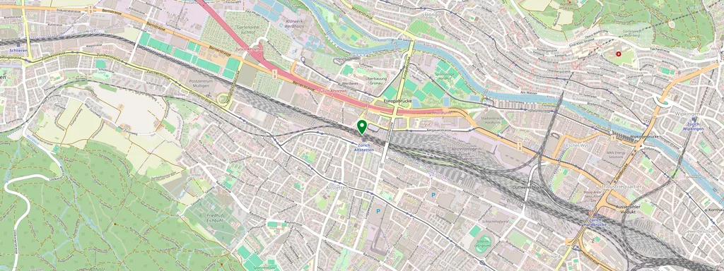 Mapa que muestra la ubicación de Zürich Altstetten