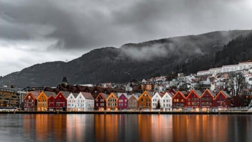 Bryggen waterfront in Bergen, Norway